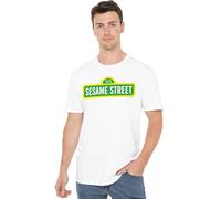 Sesame Street Logo Unisex T Shirt, White, Blanc, 4XL Mixte