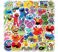 Sesame Street Lot de 50 autocollants amusants en vinyle imperméable pour bouteille d'eau, scrapbooking, guitare, enfants et adolescents