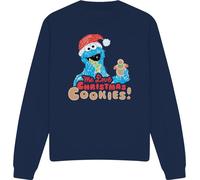 Sesame Street - "Me Love Christmas Cookies !" Sweat-shirt Homme/Femme Unie TV20164 (XL) (Marine)