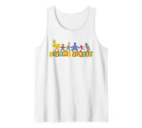 Sesame Street Personnages Amis Pose Fun Cartoon Retro 90's Débardeur