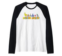 Sesame Street Personnages Amis Pose Fun Cartoon Retro 90's Manche Raglan