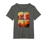 Sesame Street Photo Booth Elmo T-Shirt, Femme Grandes Tailles, Asphalte, 2X