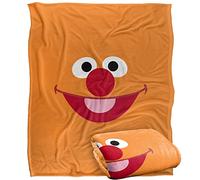 Sesame Street - Plaid Ultra Doux Silky Touch sous Licence Officielle Ernie Face de 152 x 127 cm