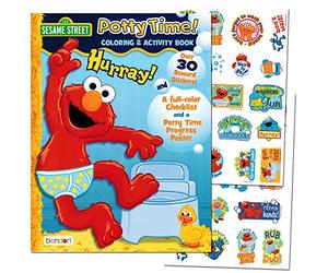 Sesame Street "Potty Time" Potty Training Coloring and Activity Set - With Progress Chart and Reward Stickers