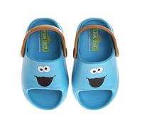 Sesame Street Sandales sabots avec sangle dorsale - Sandales ouvertes pour enfants filles et garçons - Sandales de sésame imperméables à enfiler (taille : 3-4 tout-petits/11-12 tout-petits), Monstre