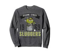 Sesame Street Squad Grouch Batte de Baseball Pose College Cartoon Sweatshirt
