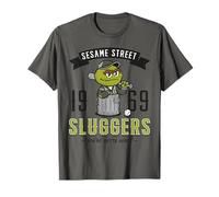Sesame Street Squad Grouch Batte de Baseball Pose College Cartoon T-Shirt