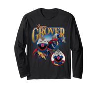 Sesame Street Super Grover Bootleg Style Manche Longue