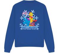 Sesame Street - Sweat-shirt homme/femme unie "Happy Holidays" TV20645 (XXL) (Bleu roi)