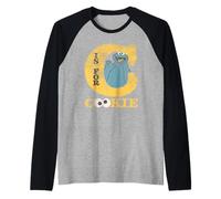 Sesame Street Vintage Heart C is for Cookie Monster Manche Raglan