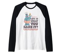 Sesame Street Vintage Heart Cookie Life is What You Bake It Manche Raglan