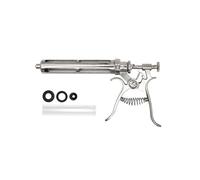 SeSeringue Vétérinaire Continue 50 ml, Pistolet d'Injection et Vaccination pour Animaux de Ferme, Dose Réglable 1-5 ml, Injecteur Automatique pour Bovins, Moutons, Chèvres, Porcs(A)