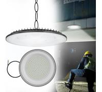 Sessamen-LP 200W LED UFO éclairage industriel High Bay Light, 10000LM LED éclairage industriel lampe ultra-mince projecteur d'intérieur, IP65 étanche 6000K-6500K blanc froid