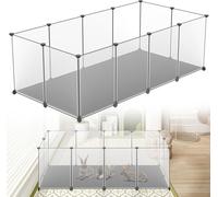 Sessamen-LP Enclos grillag ? pour lapins avec coussin Enclos pour cochons d'Inde Enclos pour petits animaux Enclos pour chiots Enclos pour lapins, transparent (125L x 63W x 42Hcm)