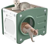 Sessamen-LP Maison pour chats d'extérieur pour jouer et se reposer, 55.3x40.5x46cm Maisonnette pour chats d'extérieur, abri pour chats, étanche et résistant aux intempéries