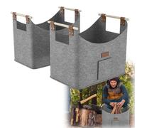 Sessamen-LP Panier à bois de chauffage Panier en feutre 2 pièces Panier à bois de chauffage Sacs en feutre Panier à bois de chauffage extra-épais avec poignée Panier à bois de chauffage pour le feu (5
