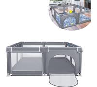 Sessamen-LP Parc bébé Barrière de sécurité 200x180cm Centre d'activités avec base antidérapante, filet respirant Aire de jeux de sécurité