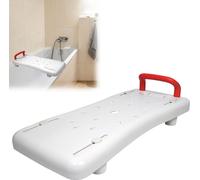 Sessamen-LP Siège de bain pour personnes âgées, planche de bain Aide à l'accès à la baignoire, Siège réglable en plastique Bath adulte, planche de douche pour baignoire avec porte-savon et poignée de
