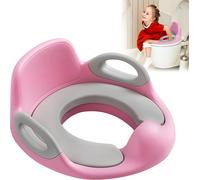 Sessamen-LP Siège de toilettes Siège de toilettes pour enfants Sièges de formation au pot Antidérapant PU Rembourré Coussin avec poignée et protection anti-éclaboussures, Rose