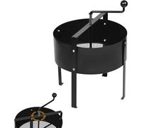 Sessamen-LP Tamis de jardin Terre Tamis de sol Tamis à manivelle pour compost Ø40 cm Tamis en métal pour la terre Pierres Compost Mauvaises herbes Sable, Noir