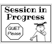 Session En Cours Silence S'Il Vous Plaît Panneau D'Avertissement Affiche Étain Métal Tôle Signe Plaque Étain Signe Pour Club Salon Cuisine Bar Pub M