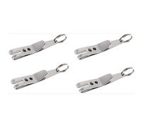 Sessleger Mini Clip de Poche ExtéRieur Clip de Lampe de Poche Crochet d'alpinisme Clip de Poche en Acier Inoxydable (Lot de 4)