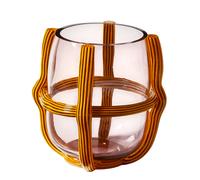 Sestiere Vase H 26 cm Cassina verre améthyste/cordon jaune citron et noir - CASSINA 573 11