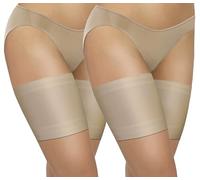 sesto senso 2 Paires Bandes de Cuisses Sport Protège-Cuisse Élastiques Antidérapantes en Silicone - Lisses Confortables et Invisibles sous les Vêtements Beige 70-75 XL