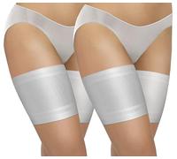 sesto senso 2 Paires Bandes de Cuisses Sport Protège-Cuisse Élastiques Antidérapantes en Silicone - Lisses Confortables et Invisibles sous les Vêtements Blanc 55-60 S