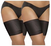 sesto senso 2 Paires Bandes de Cuisses Sport Protège-Cuisse Élastiques Antidérapantes en Silicone - Lisses Confortables et Invisibles sous les Vêtements Noir 65-70 L