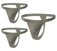 sesto senso 3 Pack Homme String Sexy Thong Coton Tanga Slips L Foncé Beige