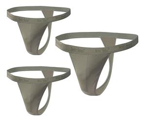 sesto senso 3 Pack Homme String Sexy Thong Coton Tanga Slips L Foncé Beige