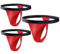 sesto senso 3 Pack Homme String Sexy Thong Coton Tanga Slips L Rouge