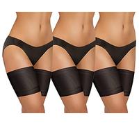 sesto senso 3 Paires Bandes de Cuisses Protège-Cuisse Elastiques Antidérapant Silicone Bande Lisses Noir 65-70 L