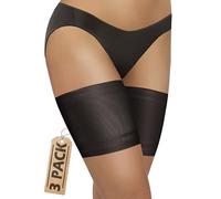 sesto senso 3 Paires Bandes de Cuisses Protège-Cuisse Elastiques Antidérapant Silicone Bande Lisses Noir 70-75 XL