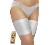 sesto senso 3 Paires Bandes de Cuisses Protège-Cuisse Elastiques Antidérapant Silicone Bande Lisses Blanc 65-70 L