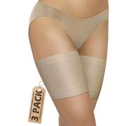sesto senso 3 Paires Bandes de Cuisses Protège-Cuisse Elastiques Antidérapant Silicone Bande Lisses Beige 70-75 XL