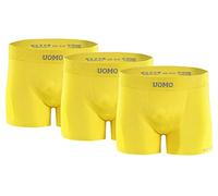sesto senso 3 Paires Boxer Hommes sans Couture Rétro Caleçons Slips Confortable Trunks Basique Culotte sous-vêtements Uomo L/XL Jaune