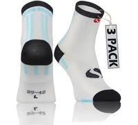 sesto senso 3 Paires Chaussettes Curse Courtes Colorées Chaussettes Sport Hommes Femmes SKB_01 43-46 Blanc + Bleu