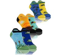 sesto senso 3 paires Chaussettes Très Courtes Drôles Coton Rigolotes Amusantes Folles Socquette Animaux Grenouille Caméléon Lion 43-46 ANIMALS 2