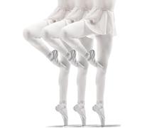 sesto senso 3 Paires Collants Filles Blanc 40 Deniers Opaque Microfibre Coloré Adolescent 140 146 White