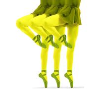 sesto senso 3 Paires Collants Filles Néon jaune 40 Deniers Opaque Microfibre Coloré Adolescent 152 158 Yellow Neon