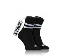 sesto senso 3 Paires de Chaussettes Rayées Old School American Crew Courtes SKB_05 43-46 Noir Black