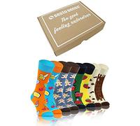 sesto senso 4 paires Chaussettes Longue Drôles Coton Rigolotes Amusantes Folles Socquette Fruit Confiture Orange et Citron Biscuit 39-42 SWEETS