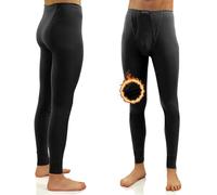 sesto senso Caleçon Long Coton 100% Pantalon sous-Vêtements Bas Thermique Homme S Noir