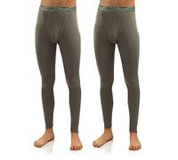 sesto senso Caleçon Long Lot de 2 Coton 95% Pantalon sous-Vêtements Bas Thermique Homme XXL Vert - Kaki