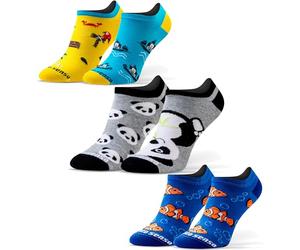 sesto senso Chaussette Courte Fantaisie Femme Homme Coton 1-3 Paires Drôle Socquette Panda Poisson Pirate 35-38 3 Folles