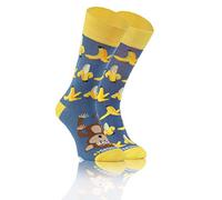 sesto senso Chaussette Fantaisie Drole en Coton Homme Femme Rigolotes Folles Socquette Colorées à Motifs Banane Fruit Singe Animaux 39-42 Banana & Monkey