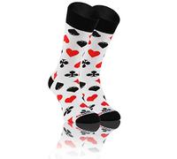 sesto senso Chaussette Fantaisie Drole en Coton Homme Femme Rigolotes Folles Socquette Colorées à Motifs Jeu de cartes Poker 39-42 Jouer aux cartes
