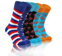 sesto senso Chaussettes Fou Marrant Froussard Oddsocks Drôles Coloré Homme Femme Lot 3 Paires à Motifs Différent Crabe Flamant Mouette 39-42 3 Été